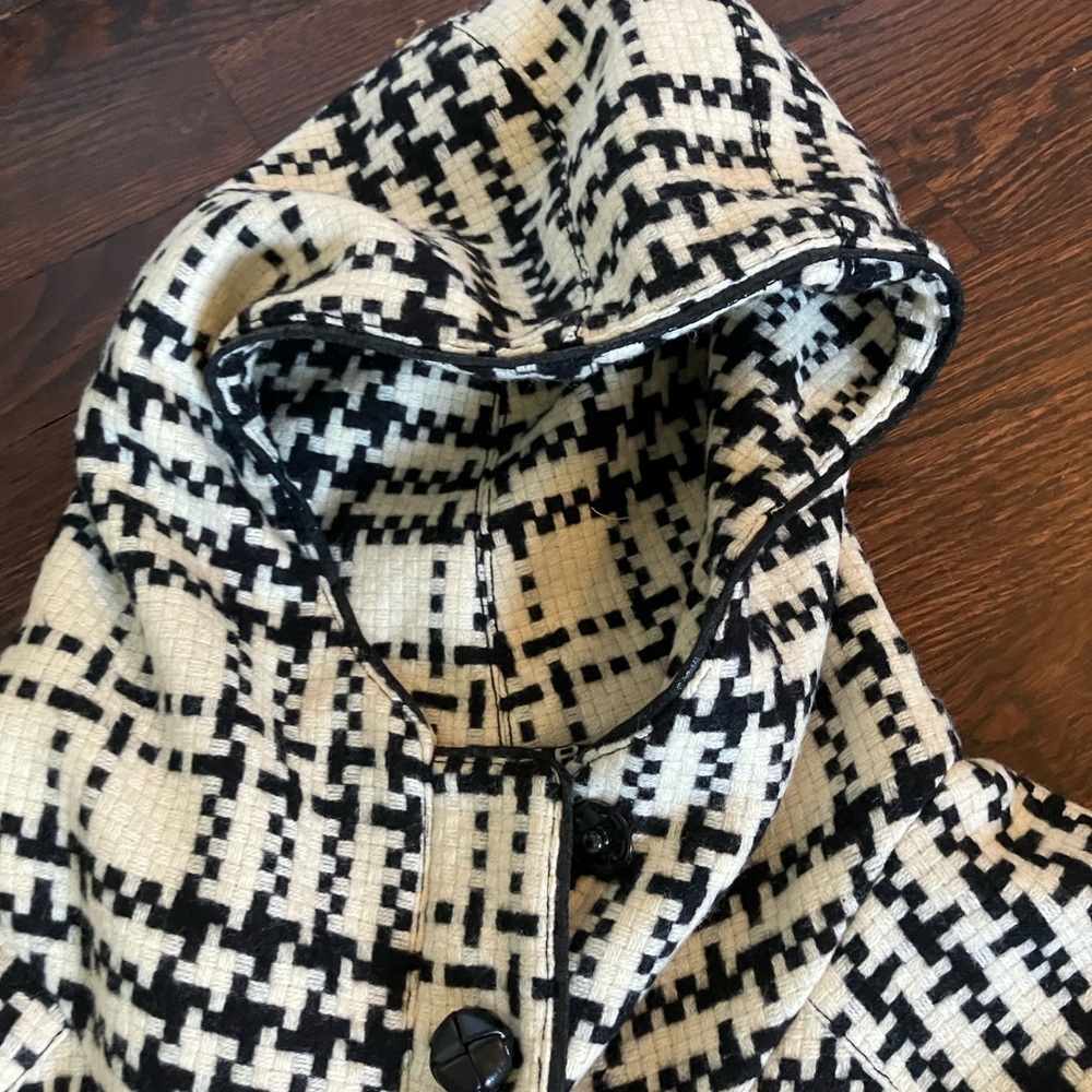 L.A.M.B. Gwen Steffani Rare Houndstooth Bomber Hooded Jacket Small 4 - Picture 5 of 11